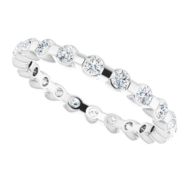 0.66 ct. Bar Set Round Diamond Eternity Band-VIRABYANI